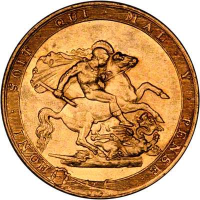 Reverse of the 1817 gold sovereign 