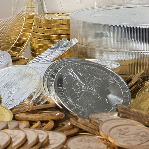 Gold and Silver Coin Stack