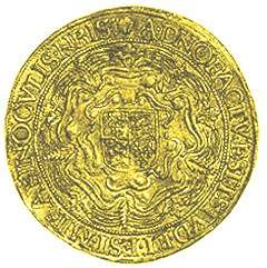 Reverse of Elizabeth I Hammered Gold Sovereign