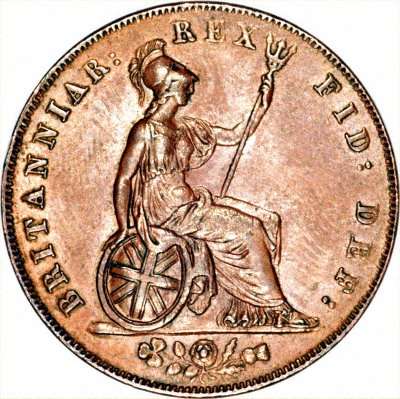 Britannia Facing Right on British Coins of George IV Chard