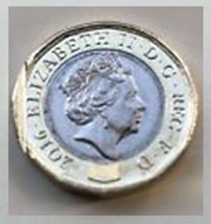 Error H - One Pound Damaged Coin